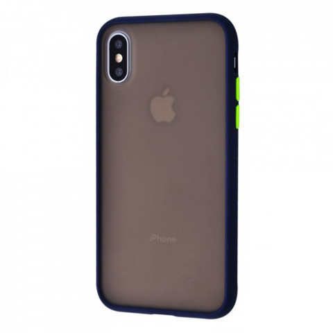 Чехол Shadow Matte для iPhone X/Xs Midnight blue/Lime